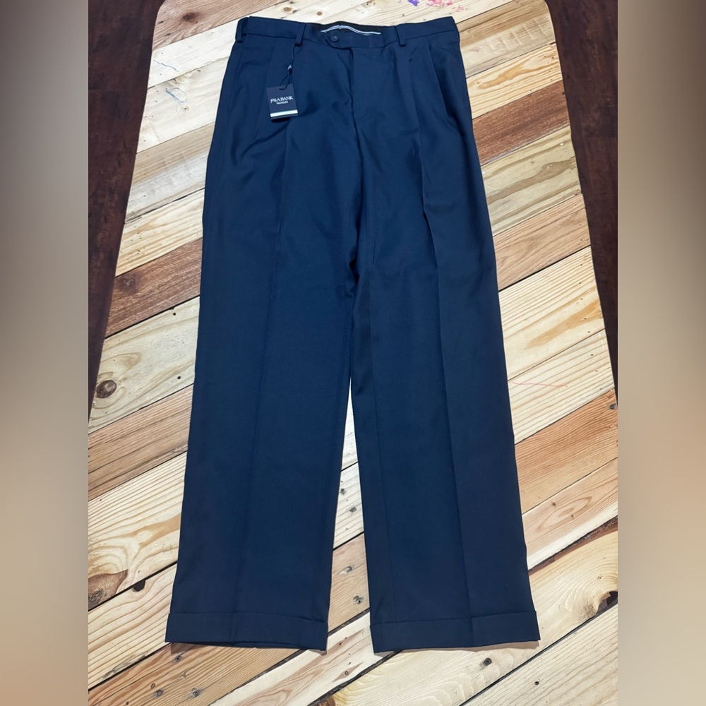Jos. A. Bank Men's Navy Pleated Dress Pants
